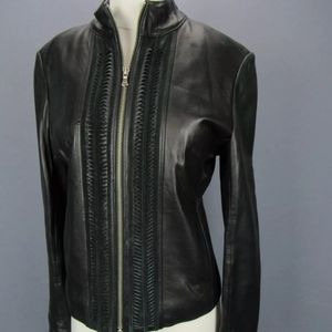 Reilly Olmes Full Zip Black Leather Womens Jacket